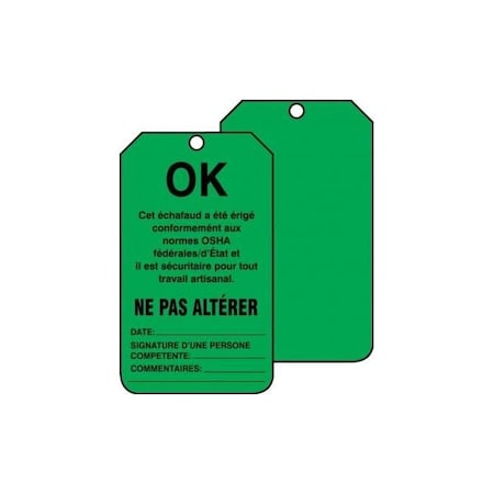 Accuform French Safety Tags, OK DO NOT ALTER, 5.75in x 3.25in, HS-Laminate, 5PK FRTSS103LTM